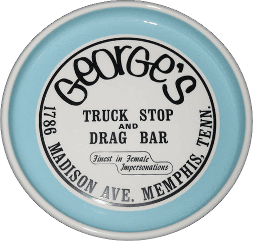 George's Truck Stop & Drag Bar ashtray logo and Madison Ave address